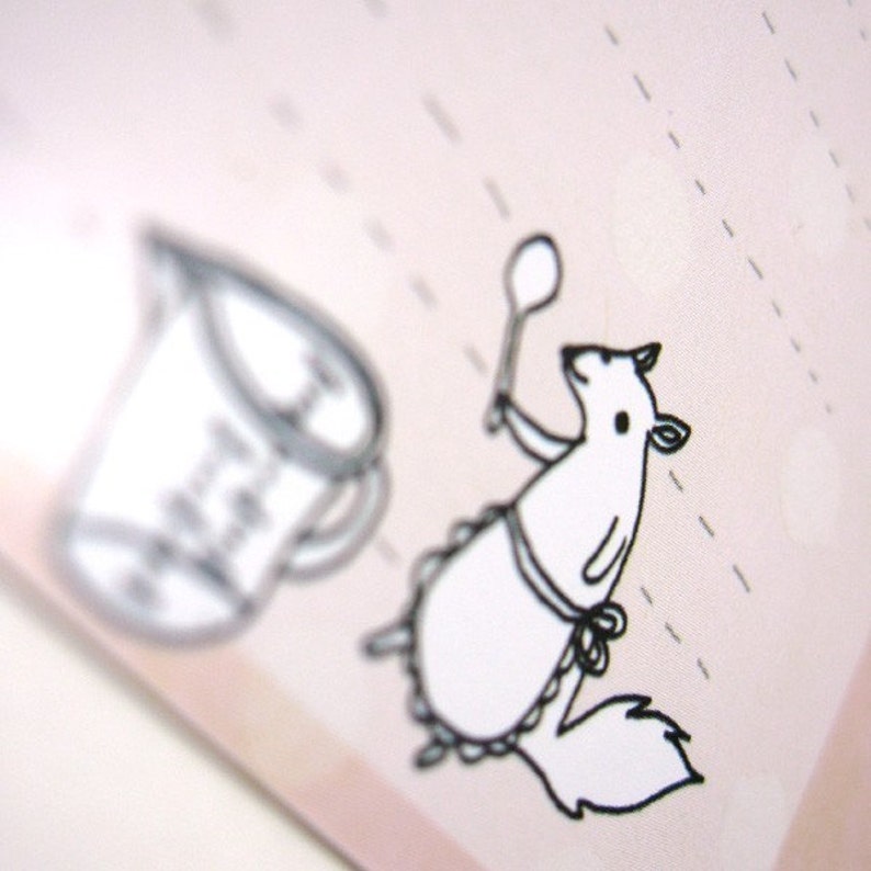 SQUIRREL and BUNNY recipe cards set of ten, with shopping list by boygirlparty, original art illustrations image 5
