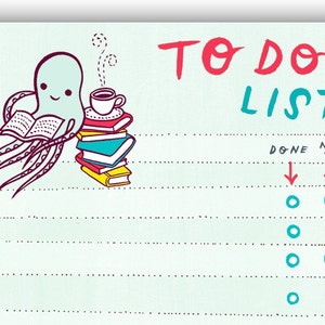 Literary Gifts — TO DO LIST Notepad for Teachers — Bookworm Planner — Book Lover Gifts for Women — Well Read Book Club Favor — Bookish Decor