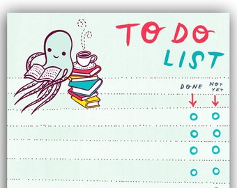 Literary Gifts — TO DO LIST Notepad for Teachers — Bookworm Planner — Book Lover Gifts for Women — Well Read Book Club Favor — Bookish Decor