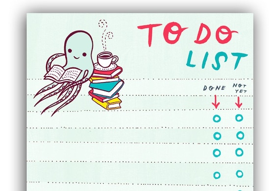 Unique Office Desk Gift  to Do List Cute Octopus Gifts Kawaii