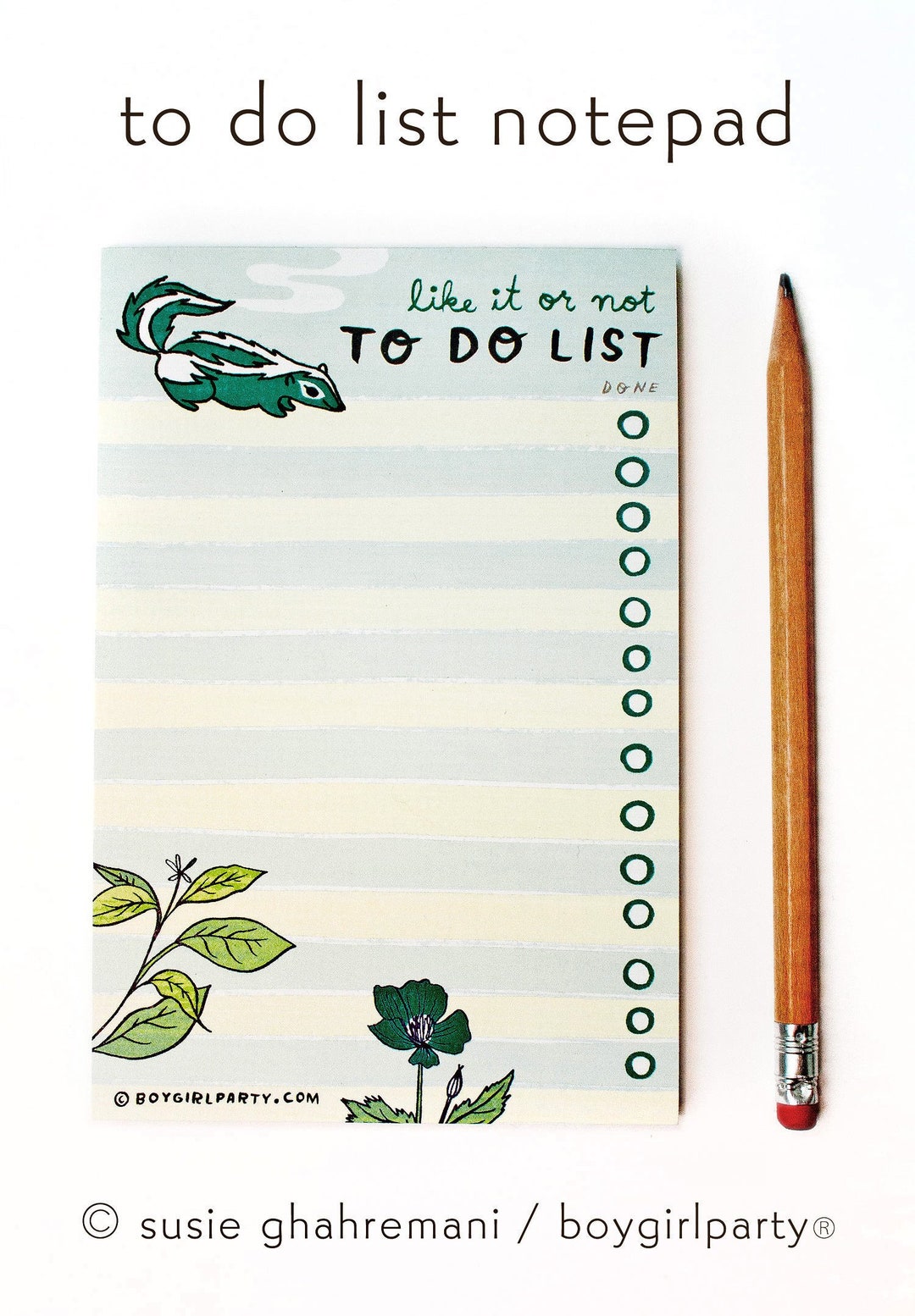 Funny Gift -- SKUNK to Do List NOTEPAD -- Male Boss Gift -- Best ...