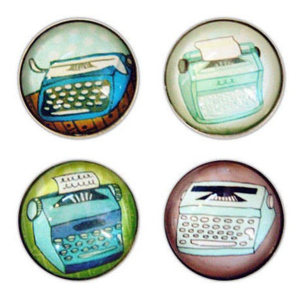 magnets - office gifts for employees, fridge magnets, fun magnet set, librarian magnet, employee gifts, staff gifts, typewriter gifts