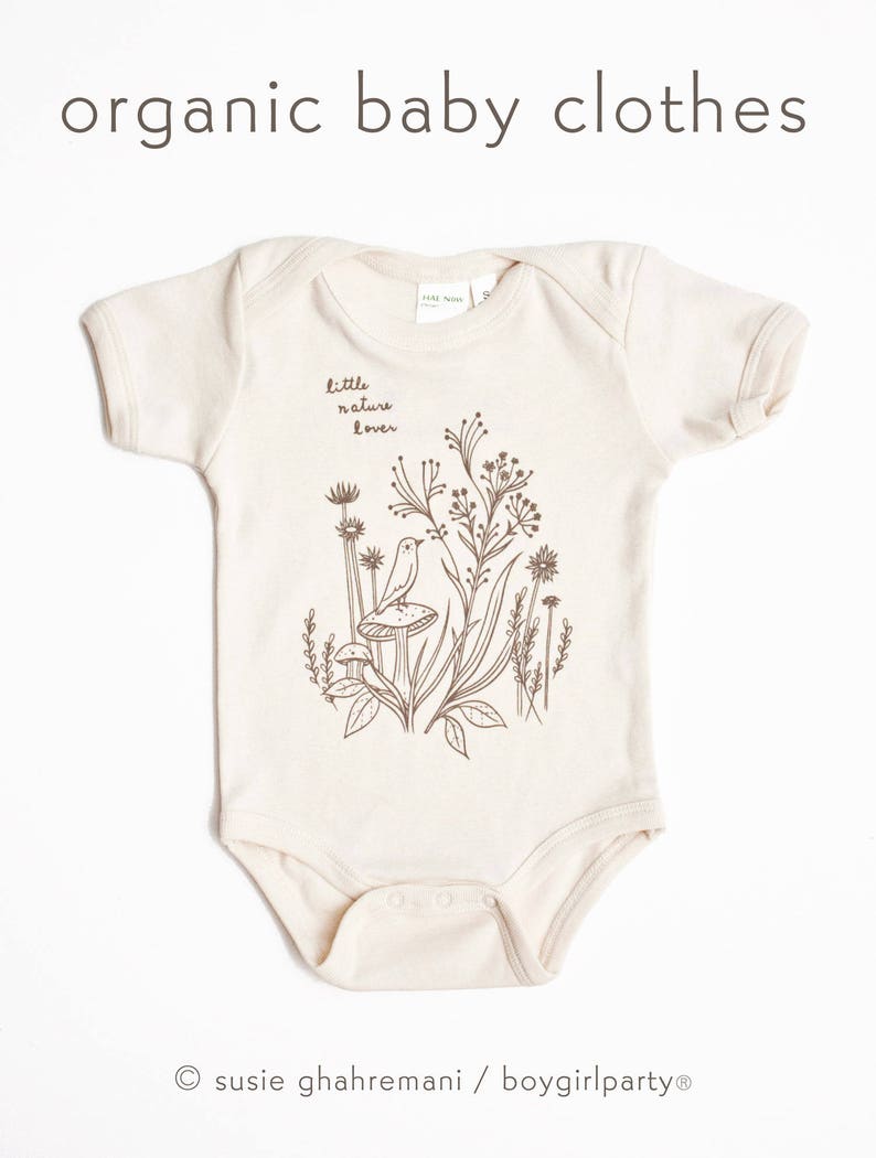 Nature Lover Baby Clothing Little Nature Lover Baby Bodysuit Organic Cotton Baby Clothes, shop organic baby clothes, nature baby clothes image 3