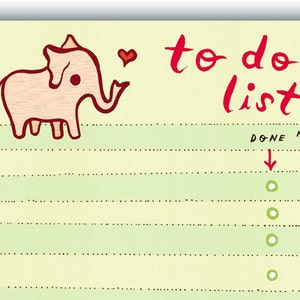 cute office supplies for women - ELEPHANT to do list notepad - office desk accessories fun desk decor, unique office gift