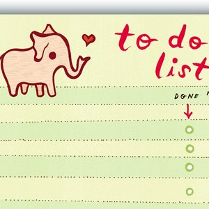 cute office supplies for women - ELEPHANT to do list notepad - office desk accessories fun desk decor, unique office gift
