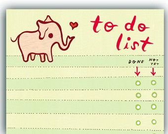 cute office supplies for women - ELEPHANT to do list notepad - office desk accessories fun desk decor, unique office gift