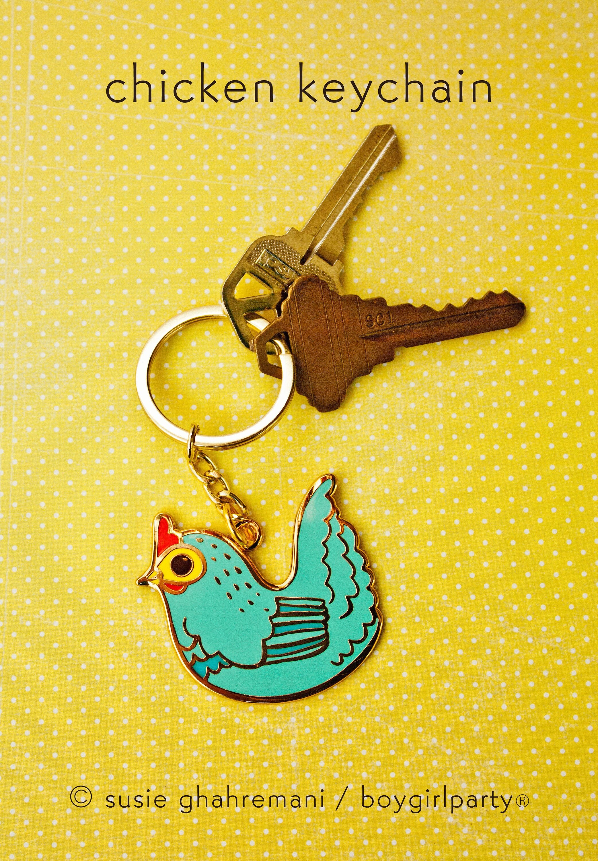 Enamel Keychain Cute Chicken Keychain Metal Key Chain by Etsy
