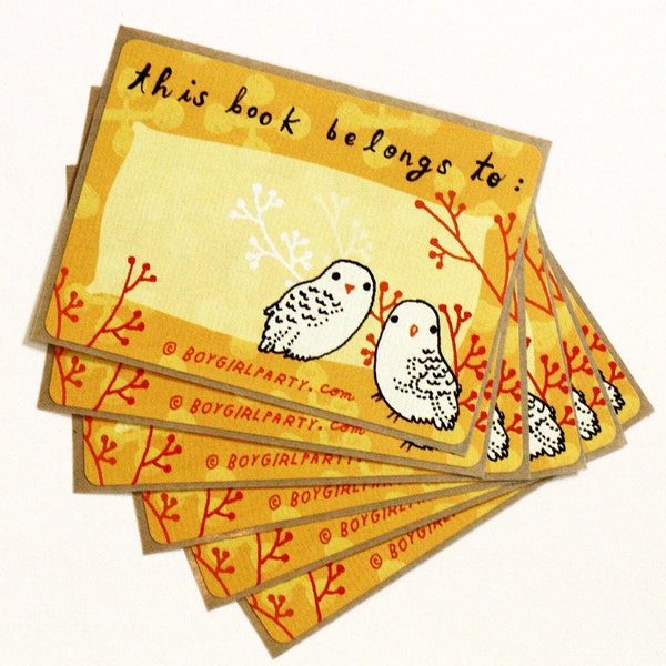 Ex Libris Book Stickers — OWL BOOKPLATES — Book lover gift — Personalized Sticker — Teacher Sticker — Book accessories — Book gifts for kids