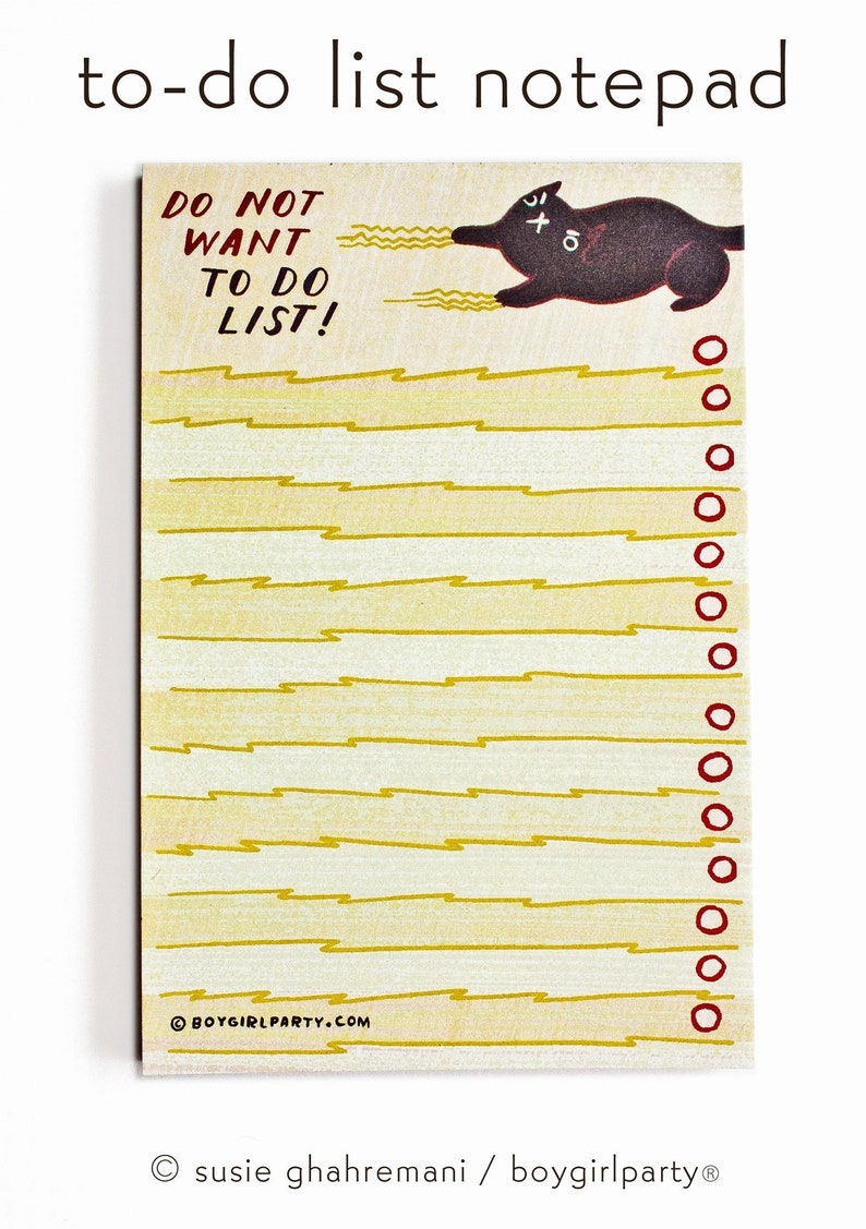 FUNNY CAT gifts To do list coworker gift, black cat office supplies, i do what i want, cat gift for friend, funny gift, cat lover gift image 1