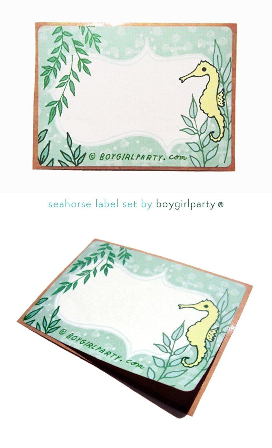 Seahorse STICKER LABELS for Jars Bottles Planner, Tropical Art, Beach Wedding Decor, Tropical ...