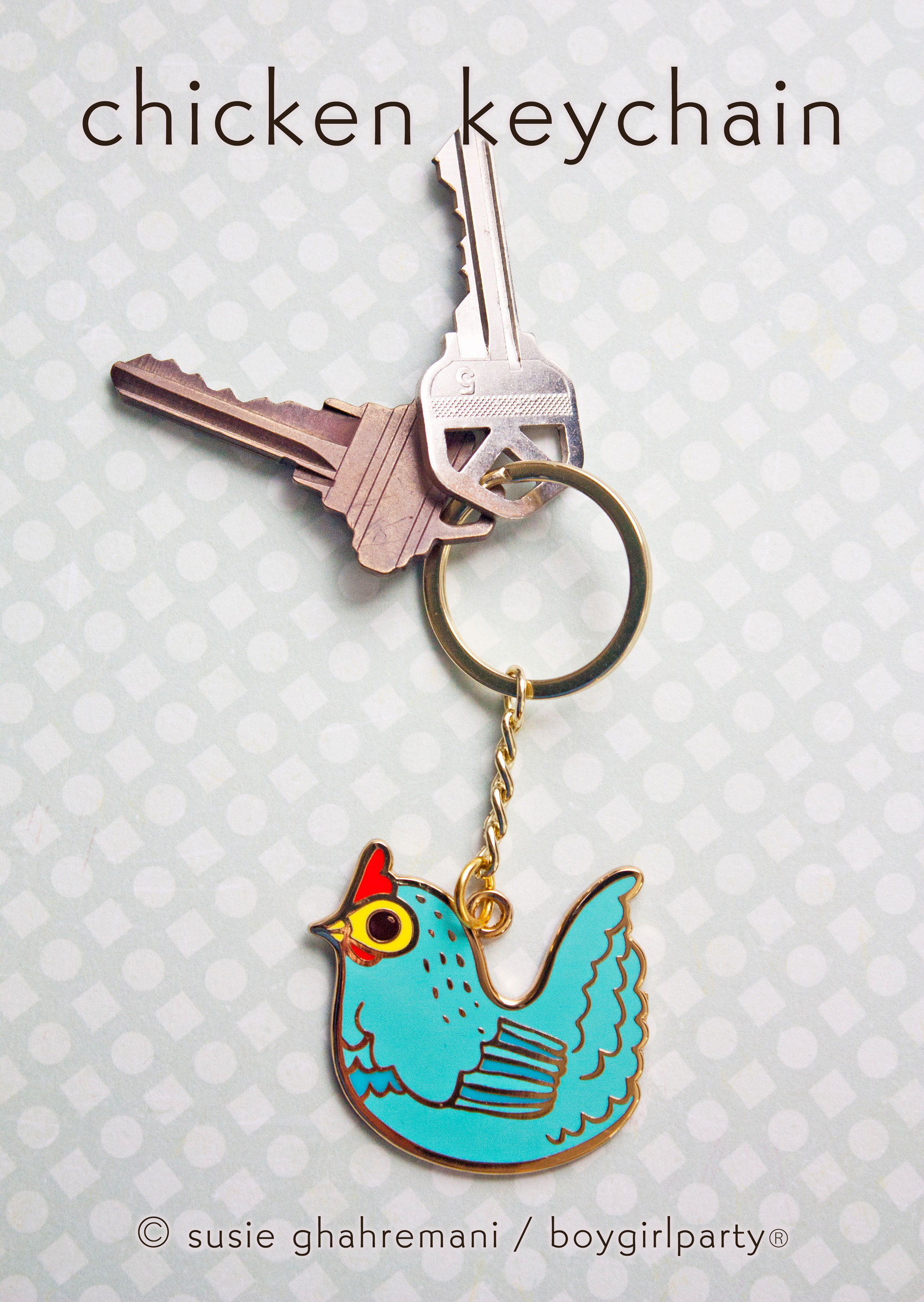 Enamel Keychain Cute Chicken Keychain Metal Key Chain by Etsy