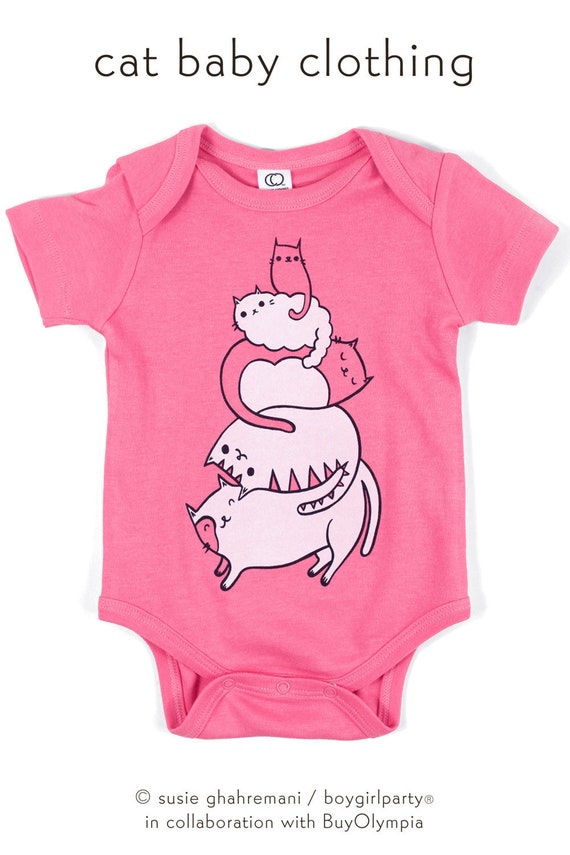 baby girl clothes with cats on them