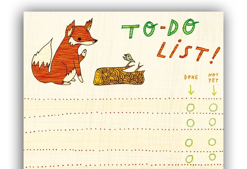 TO DO NOTEPAD inspirational gift for her to do list fox notepad girlfriend mindfulness gift bujo daily planner graduation gift image 2