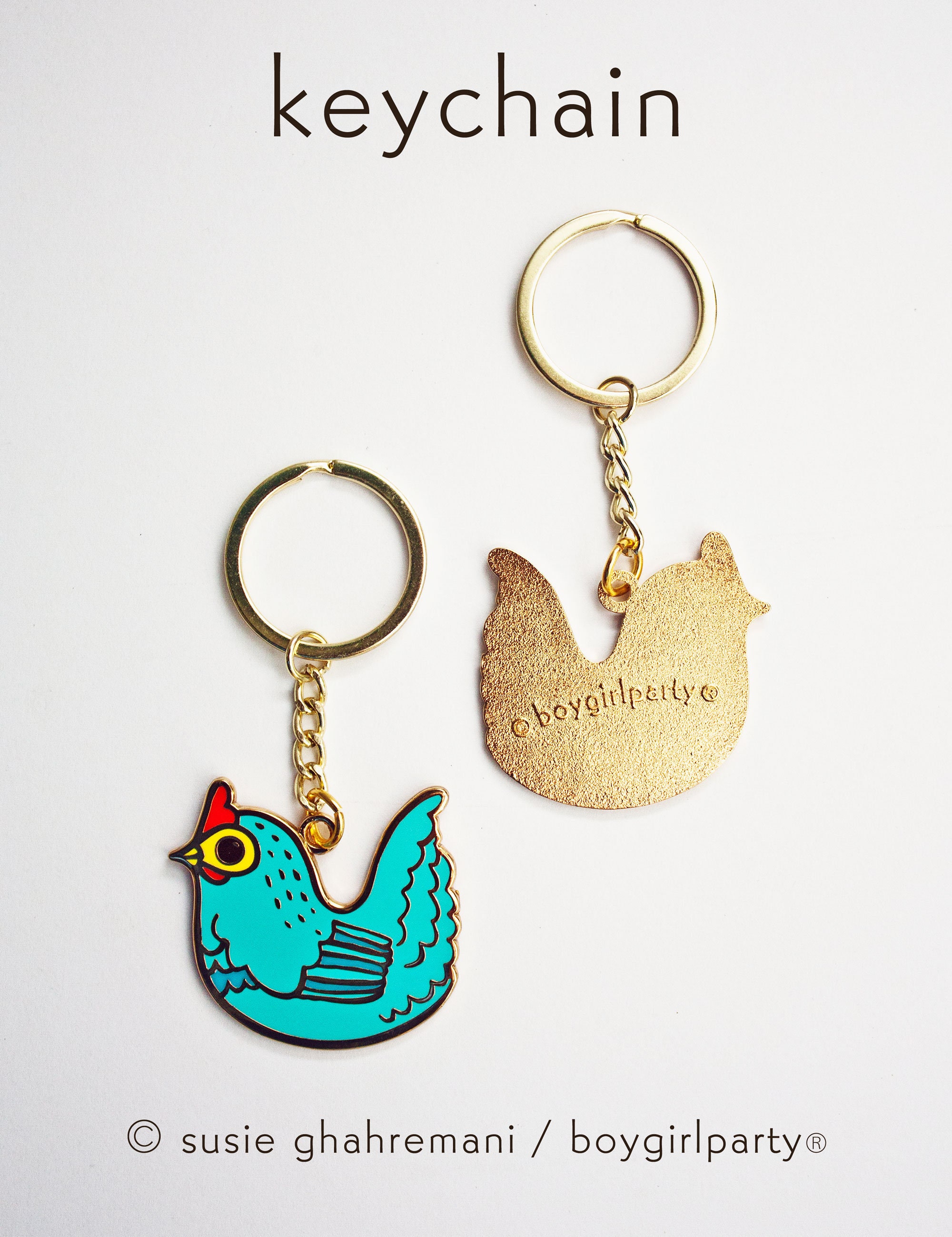Enamel Keychain Cute Chicken Keychain Metal Key Chain by Etsy