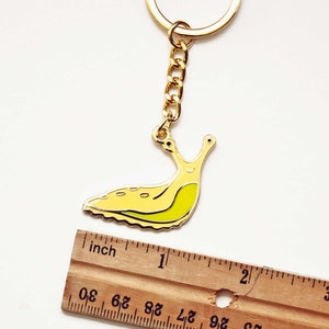 Banana Slug Keychains by boygirlparty Yellow Slug Cute Aesthetic Keychain Charm Santa Cruz California Mascot Gift for Student image 5