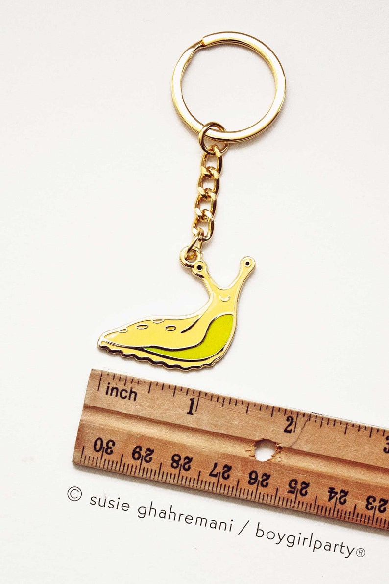 Banana Slug Keychains by boygirlparty Yellow Slug Cute Aesthetic Keychain Charm Santa Cruz California Mascot Gift for Student image 5