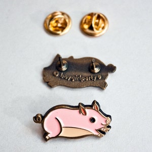 Enamel pin PIG PIN teacup pig enamel pin pink pig pins / pig jewelry enamel pins, pig lapel pin, cute pig pin, backpack pins pig gifts image 2