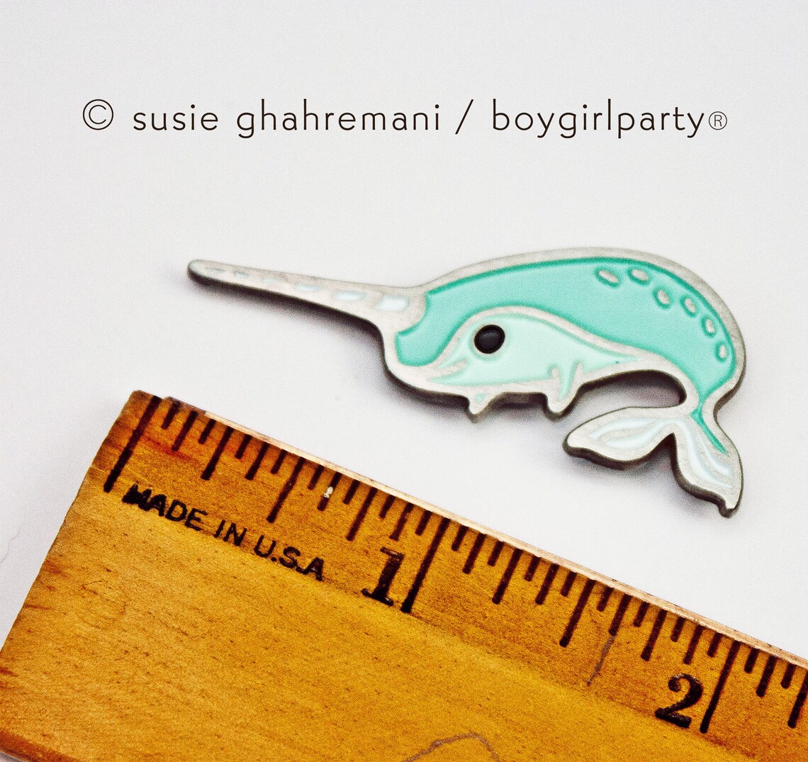 NARWHAL PIN Enamel Pins and badges whale enamel pin Etsy