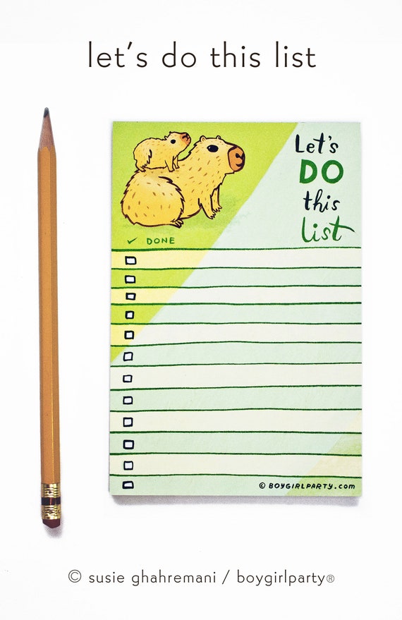 Inspirational Work from Home Gifts — Capybara To Do List Notepad — Team Work Motivation Animal Lover Gift — Best Holiday Gift for Teachers