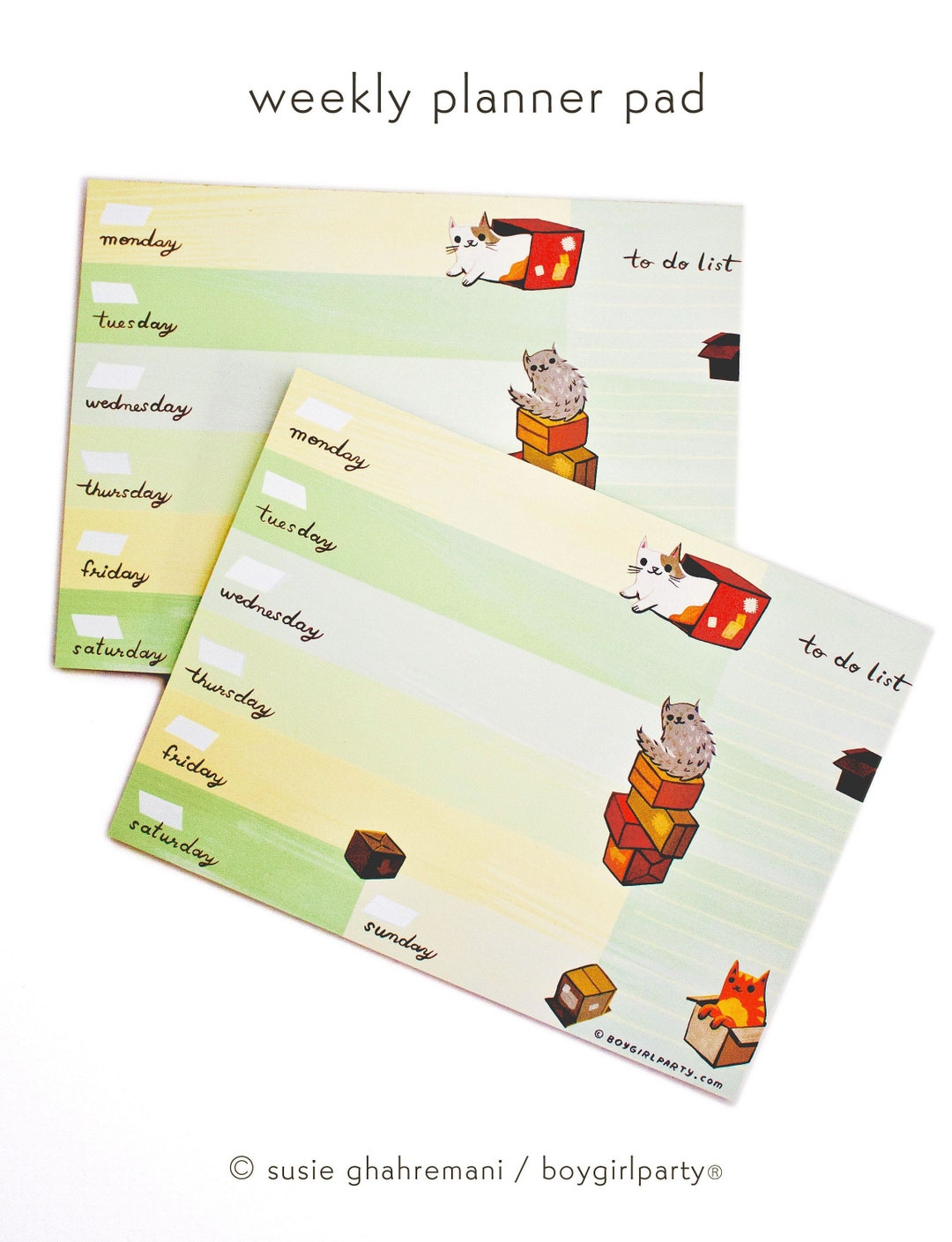 2026 Cats Weekly Planner Notepad — Undated Teacher Stationery for 2026 ...