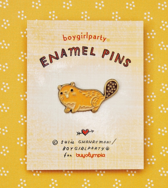 BEAVER enamel pin -- forest service beaver gifts -- woodchuck -- busy beaver jewelry -- cute animal pins -- boygirlparty badge lapel pin