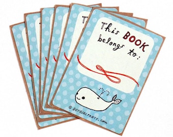 Ex Libris Bookplate Stickers – Whale Book Plates for Kids – This Book Belongs To STICKERS – Book Labels for Teachers – Home Library Gifts