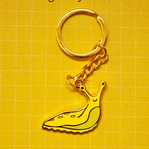 Banana Slug Keychains by boygirlparty Yellow Slug Cute Aesthetic Keychain Charm Santa Cruz California Mascot Gift for Student image 7