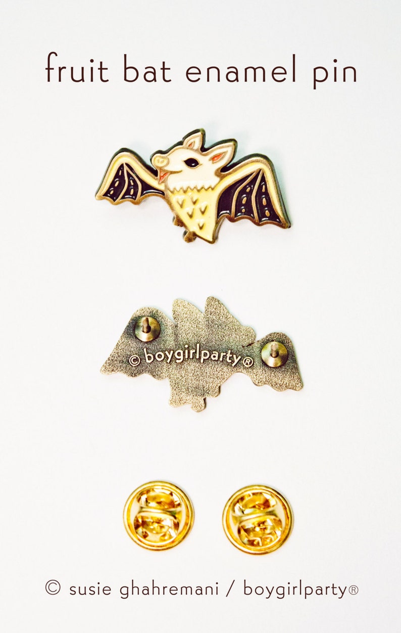 Bat Pin — Cute Bat Gift — Halloween Pins — Fruit Bat Enamel Pin ...