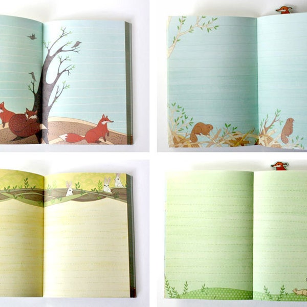ANIMAL JOURNAL Fox Diary by boygirlparty - forest animal bound journal gift book notebook