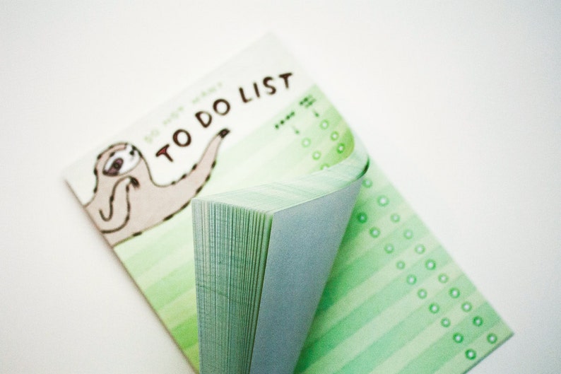 Sloth TO DO LIST notepad  funny gifts  sloth gifts  Do image 2