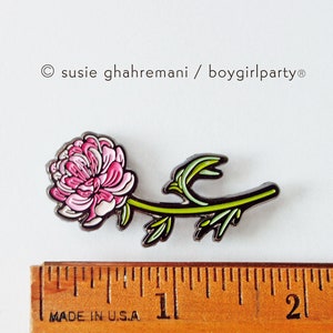 PEONY pin flower enamel pin jewelry Gift for Her Plant Pin Peony Jewelry Nature Inspired Gardening gift for women peony brooch image 3