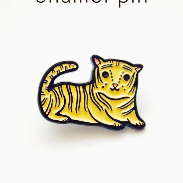 Yellow Tiger Enamel Pin — cute tiger gifts — enamel pin tiger jewelry — wild tiger gifts — Maximalist gift — Zoo Bachelorette party favor