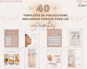 Modèles Instagram Canva | Naturopathe | Nutritionniste | Diététicien | Personnalisables | Modèles Réseaux sociaux