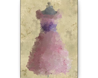 Abby | Impressionist Dress Print Gallery Wrapped Canvas | Shabby Chic Painting