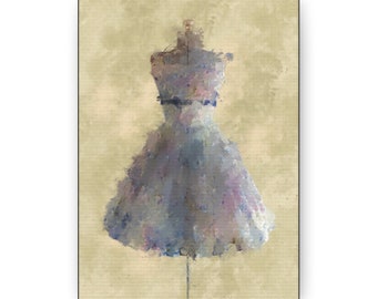 Lorraine | Impressionist Dress Print Gallery Wrapped Canvas | Shabby Chic Painting