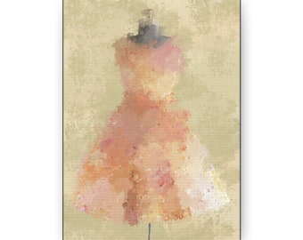 Hazel | Impressionist Dress Print Gallery Wrapped Canvas | Shabby Chic Painting