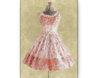 Sarah | Impressionist Dress Print Gallery Wrapped Canvas | Shabby Chic Painting