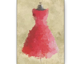 Marie | Impressionist Dress Print Gallery Wrapped Canvas | Shabby Chic Painting