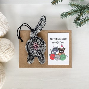 Gray Tabby Cat Butt Christmas Ornament Long Distance Relationship Gift for Boyfriend