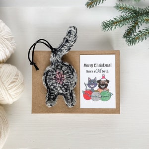 Gray Tabby Cat Butt Christmas Ornament Long Distance Relationship Gift for Boyfriend Bild 1