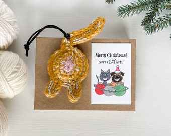 Orange Tabby Cat Butt Christmas Ornaments for Her