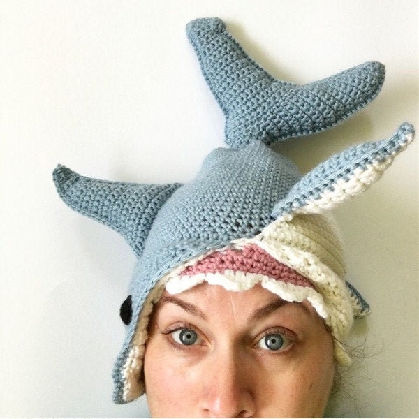 Great White Shark Hat Pattern Unique Halloween Crochet Pattern Shark Costume