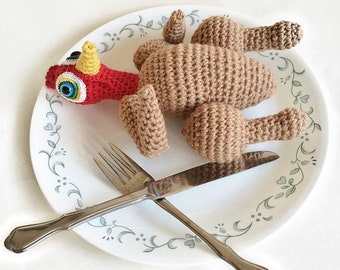 Crochet Turkey Plush Amigurumi Doll Crochet Pattern Thanksgiving Decorations