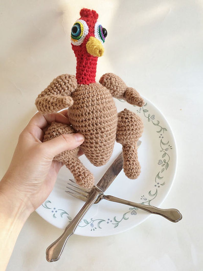 Crochet Turkey Plush Amigurumi Doll Crochet Pattern Thanksgiving Decorations image 4