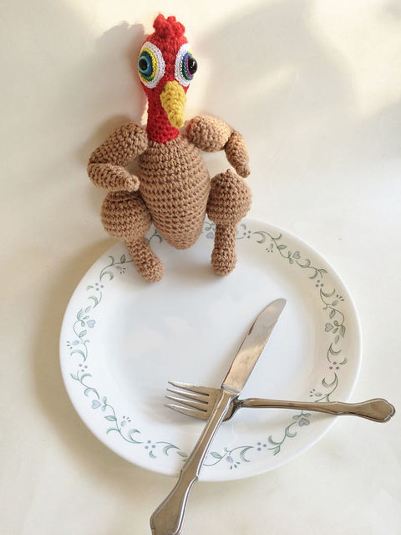 Crochet Turkey Plush Amigurumi Doll Crochet Pattern Thanksgiving Decorations image 3