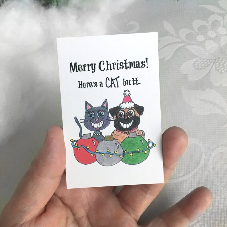 Gray Tabby Cat Butt Christmas Ornament Long Distance Relationship Gift for Boyfriend image 9