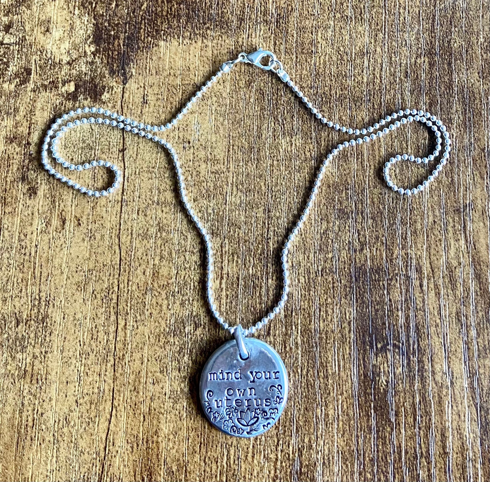 Mind Your Own Uterus Necklace Pro Choice Roe Vs Wade Etsy