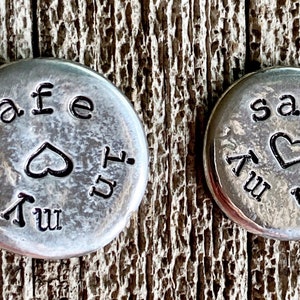 Pocket Hug Token Pewter Personalized Coin / I Love You Reminder Stone, Love Charm, Miss /Thinking/Thank You Gift Idea, Angel Medallion image 7