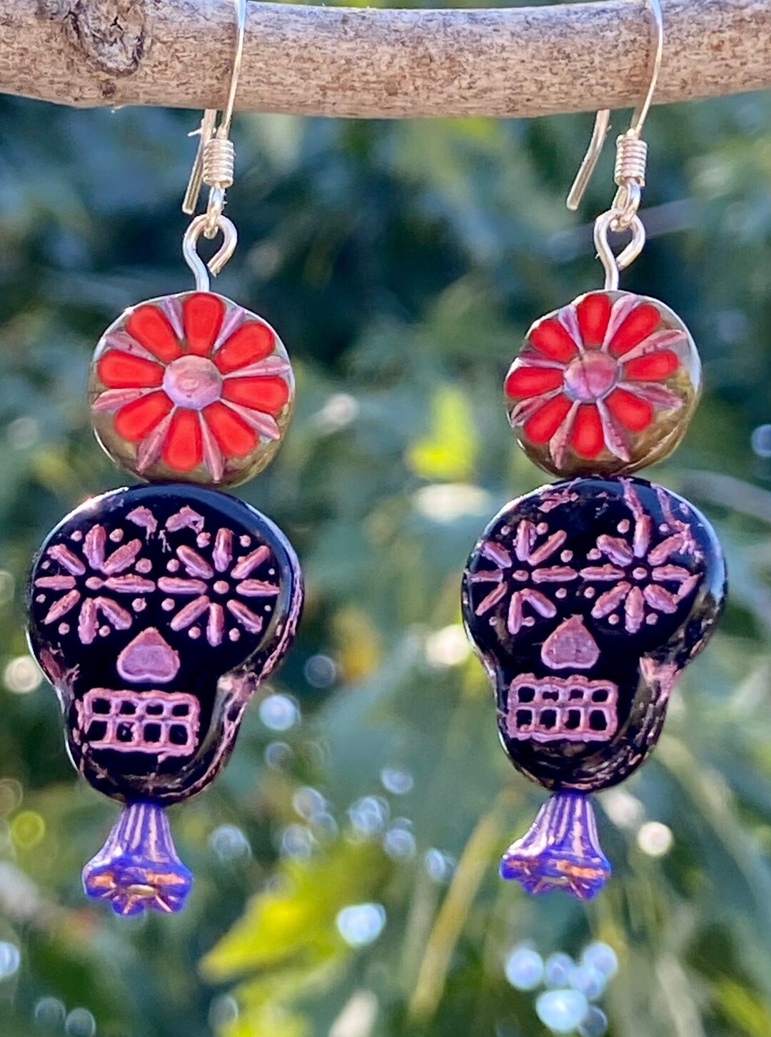 Dia De Los Muertos/ Day of the Dead Earrings - Black Sugar Skulls ...