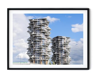 Foto Kaktus Towers Copenhague, Arquitectura Moderna Dinamarca, Cuadro Geométrico Minimalista, Arte Pared Urbano, Descarga Digital Imprimible
